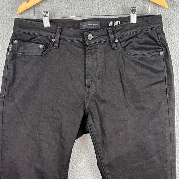 John Varvatos Jeans Mens 34 Black Wight Skinny Fit Stretch Denim Punk Goth - Picture 2 of 11